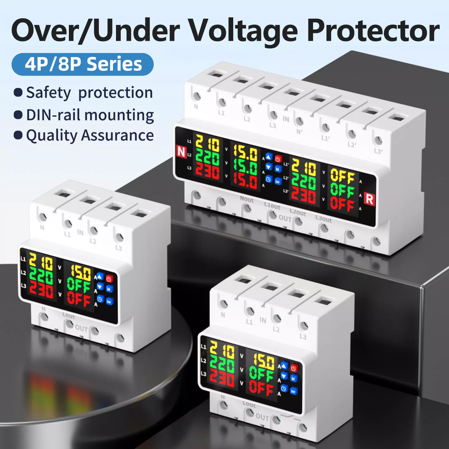 4P/8P Over and Under Voltage Protector