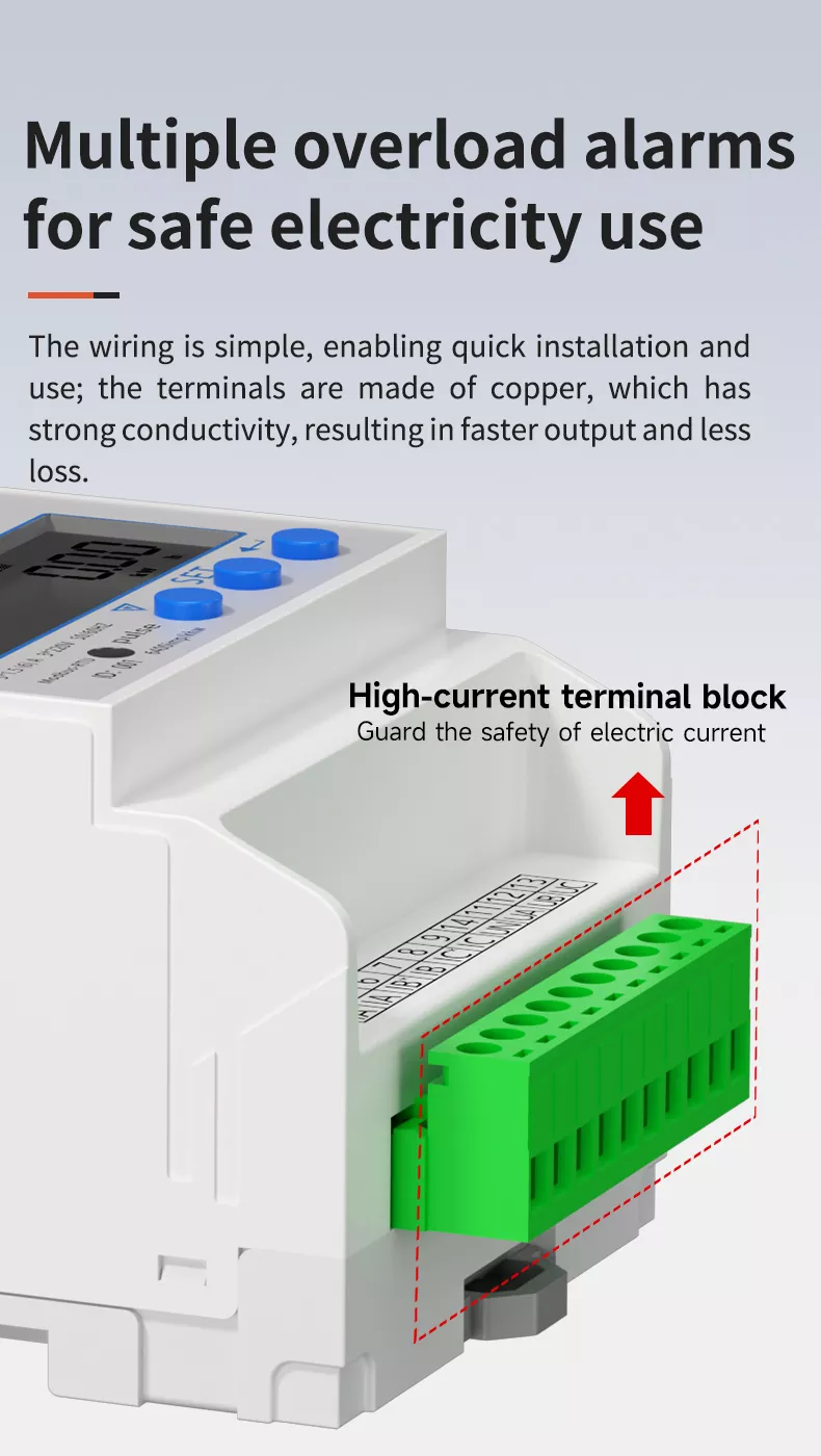 Three Phase 4p Din Rail Transformer Multifunction Meter