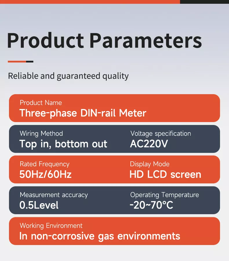 Three Phase 4p Din Rail Transformer Multifunction Meter