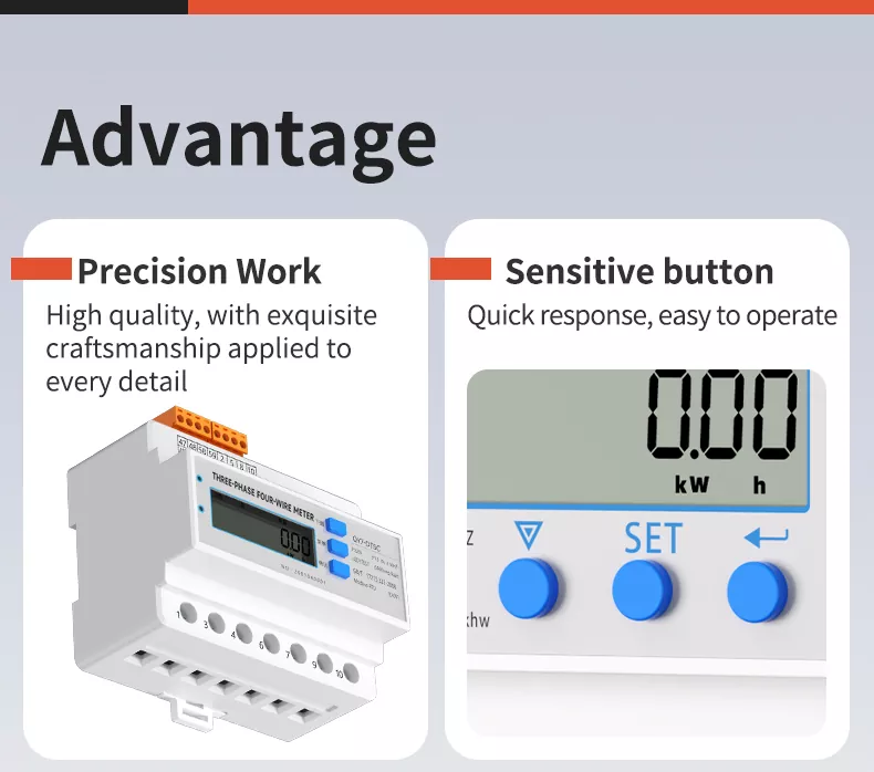 Three Phase 4p Din Rail Transformer Multifunction Meter