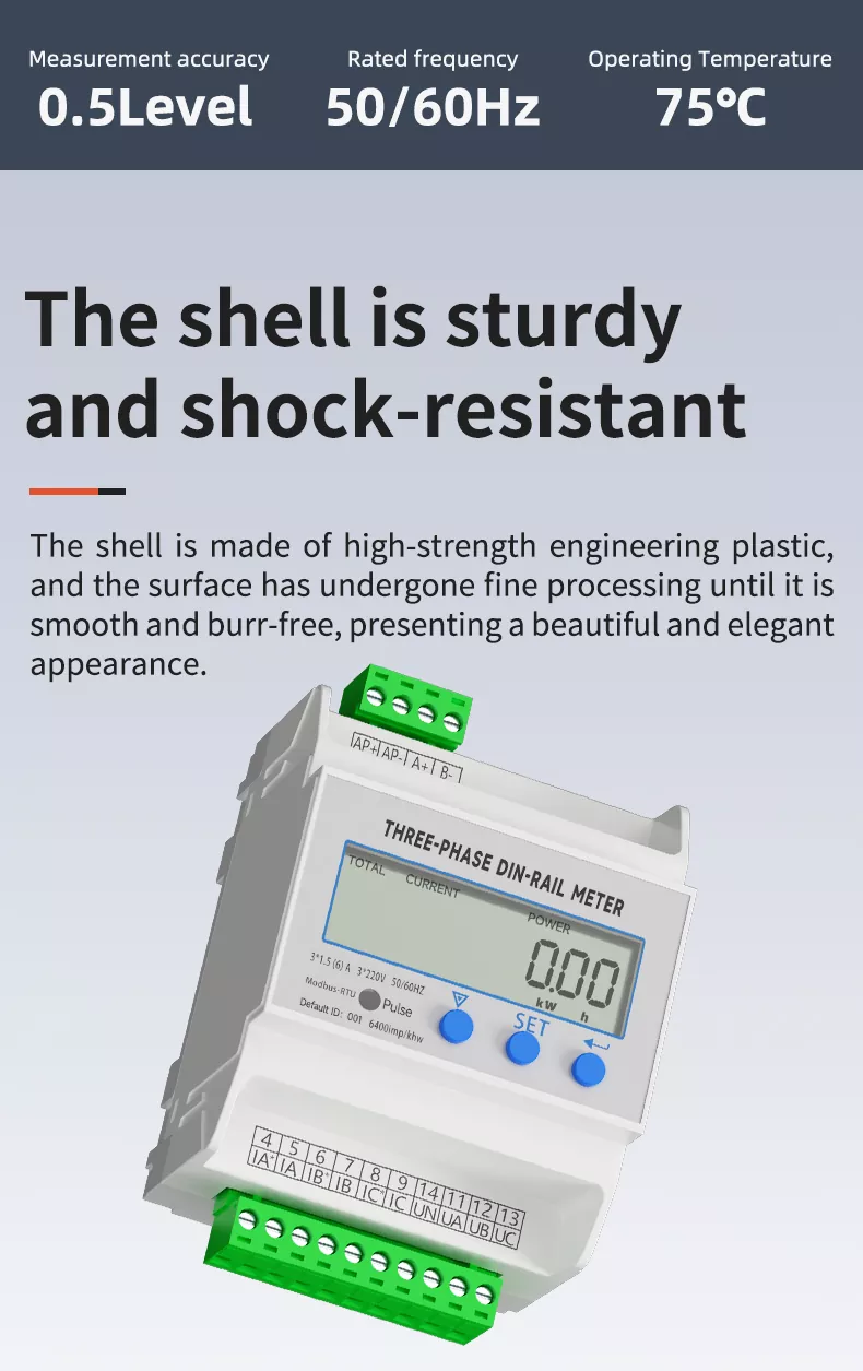 Three Phase 4p Din Rail Transformer Multifunction Meter