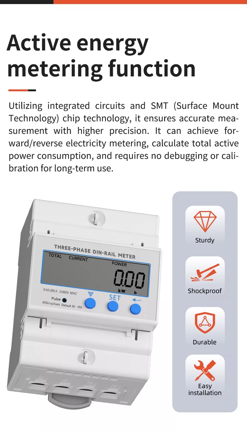 Three Phase Din Rail Meter