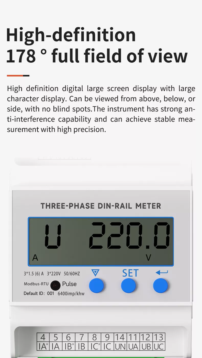 Three Phase Din Rail Power Meter