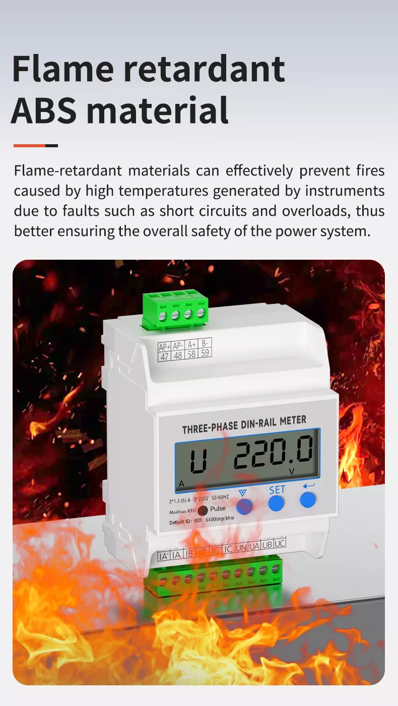 Three Phase Din Rail Power Meter
