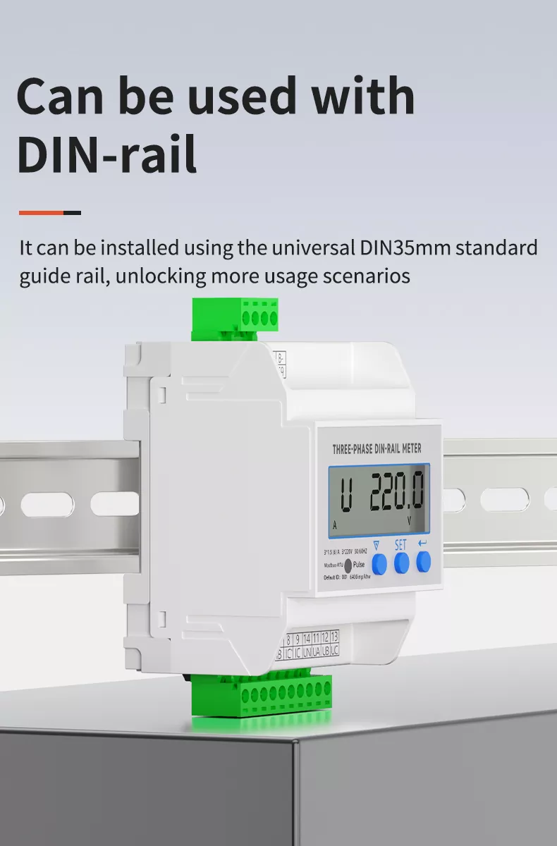 Three Phase Din Rail Power Meter