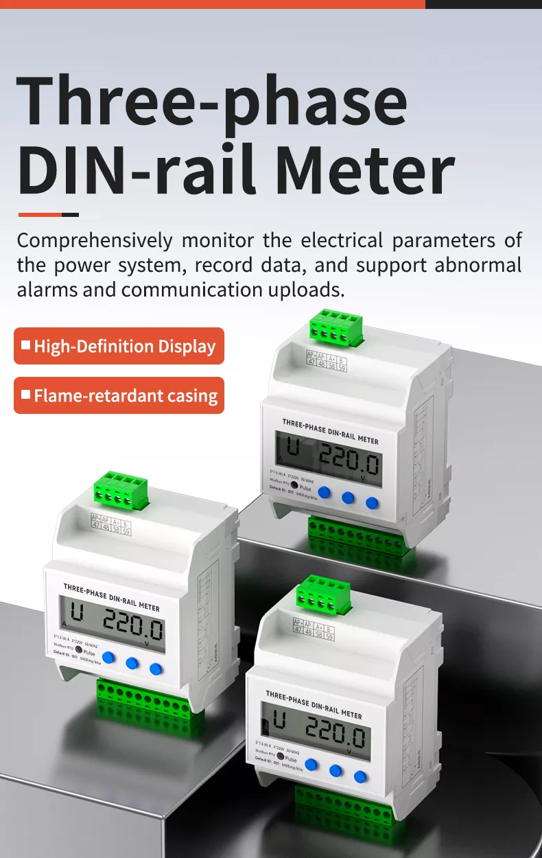 Three Phase Din Rail Power Meter