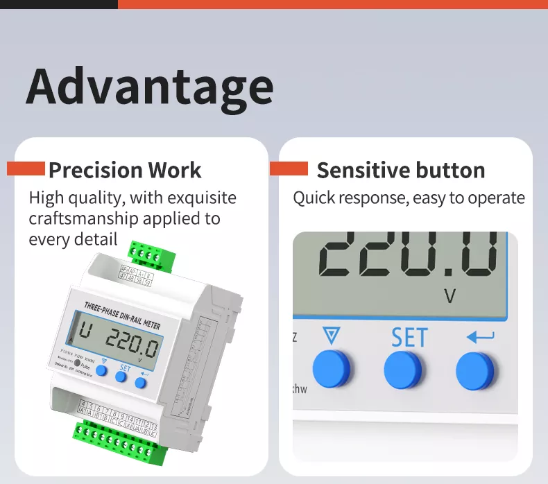 Three Phase Din Rail Power Meter