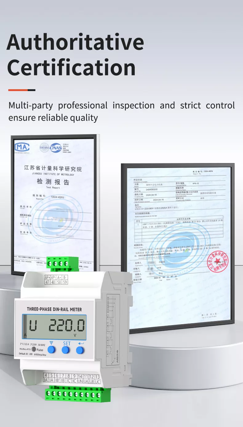 Three Phase Din Rail Power Meter