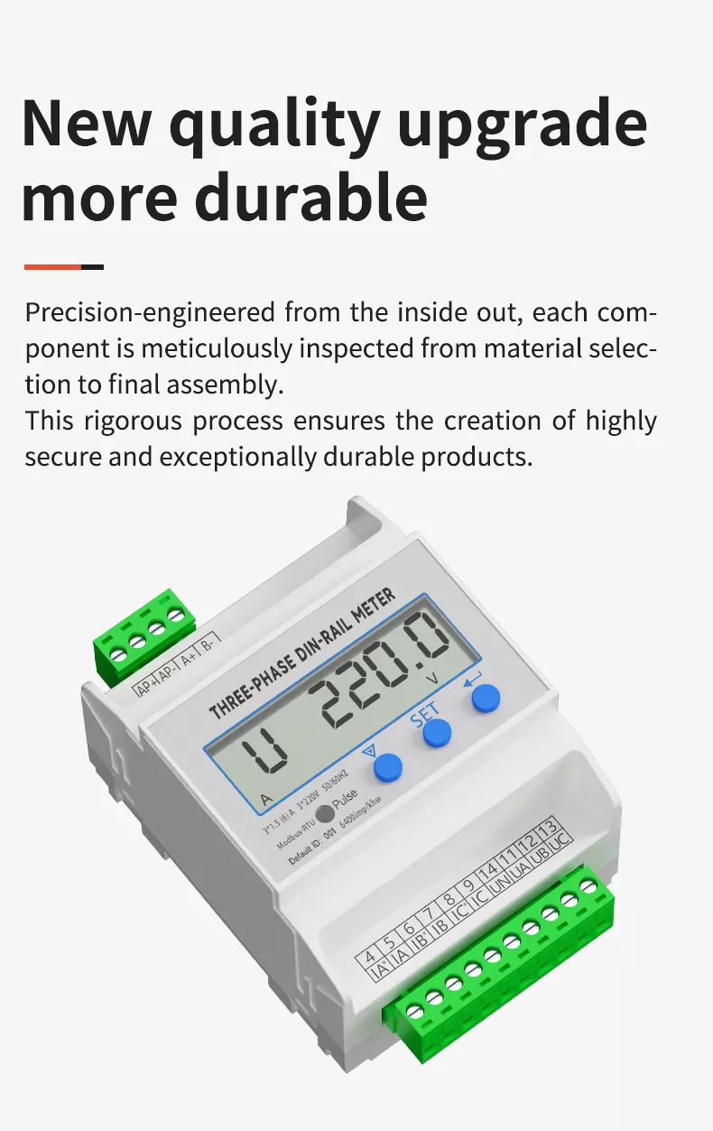Three Phase Din Rail Power Meter