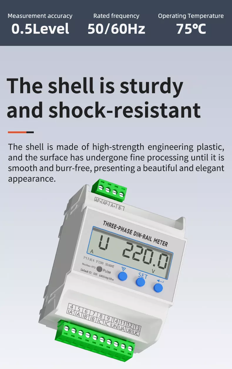 Three Phase Din Rail Power Meter