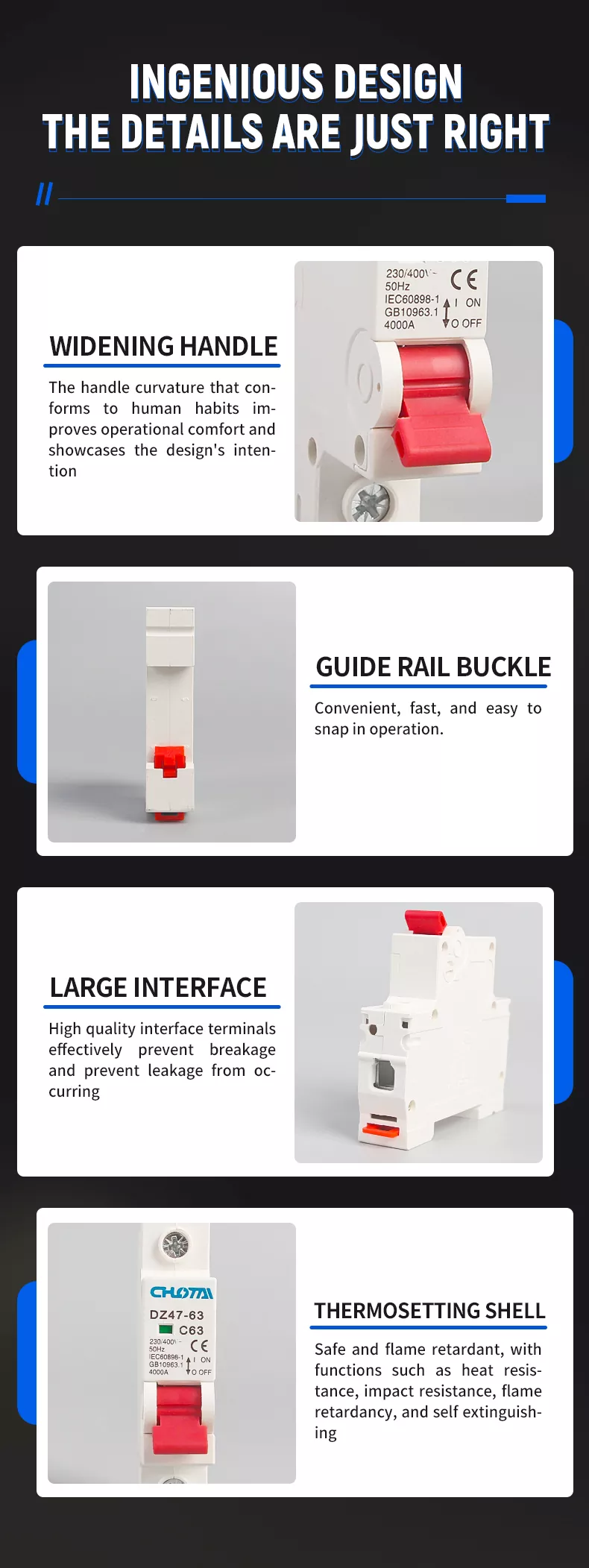 1P 63A DZ47 Miniature Circuit Breaker