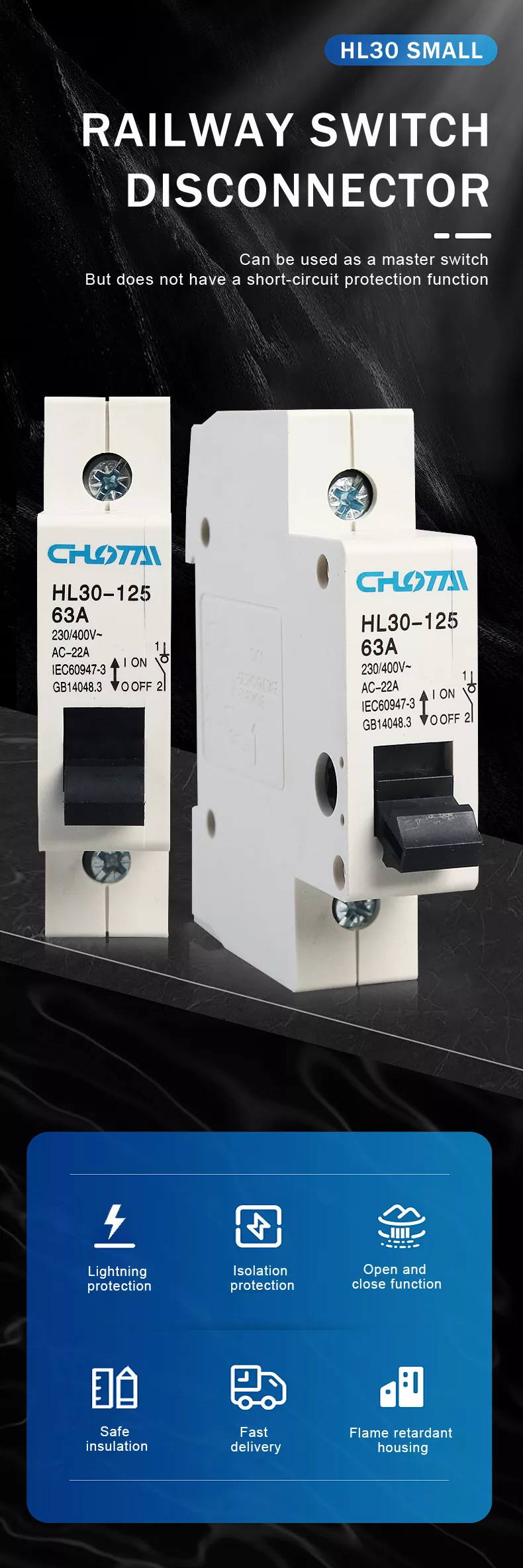 1P Pole DIN Rail Switch Disconnector