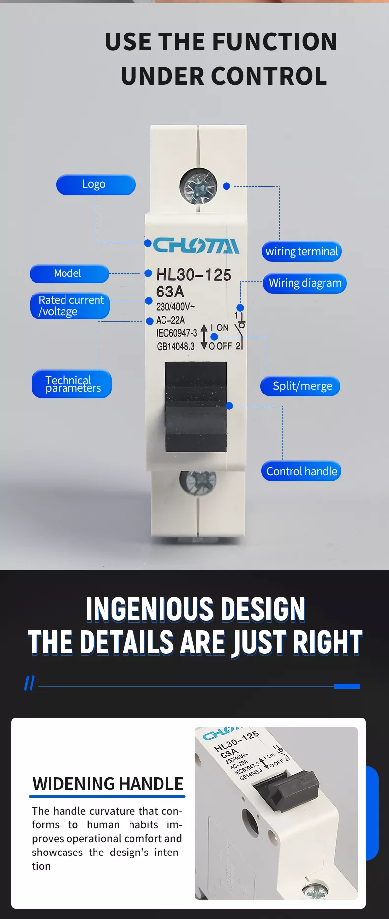 1P Pole DIN Rail Switch Disconnector