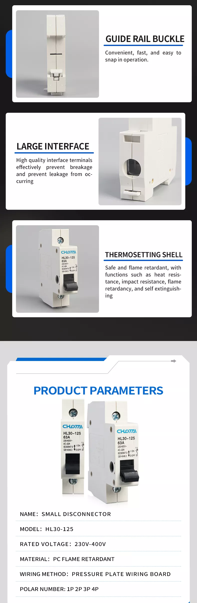 1P Pole DIN Rail Switch Disconnector