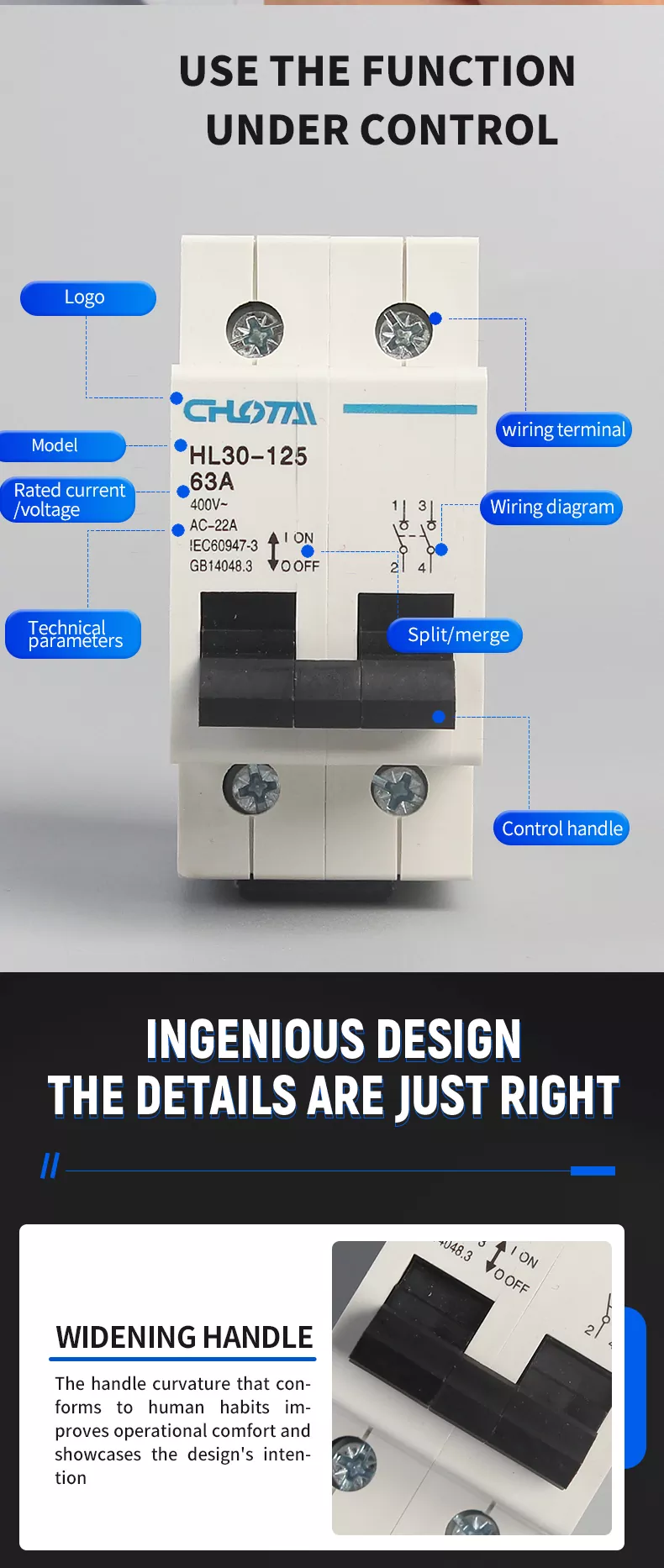 2P Pole DIN Rail Switch Disconnector