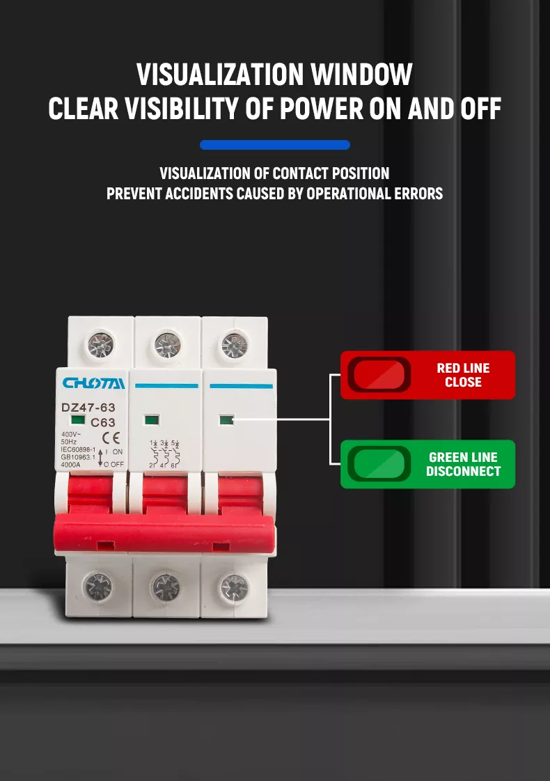 3P 63A DZ47 Miniature Circuit Breaker