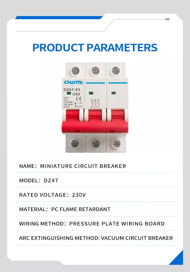 3P 63A DZ47 Miniature Circuit Breaker