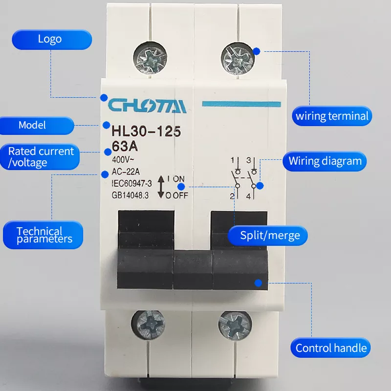3P Pole DIN Rail Switch Disconnector