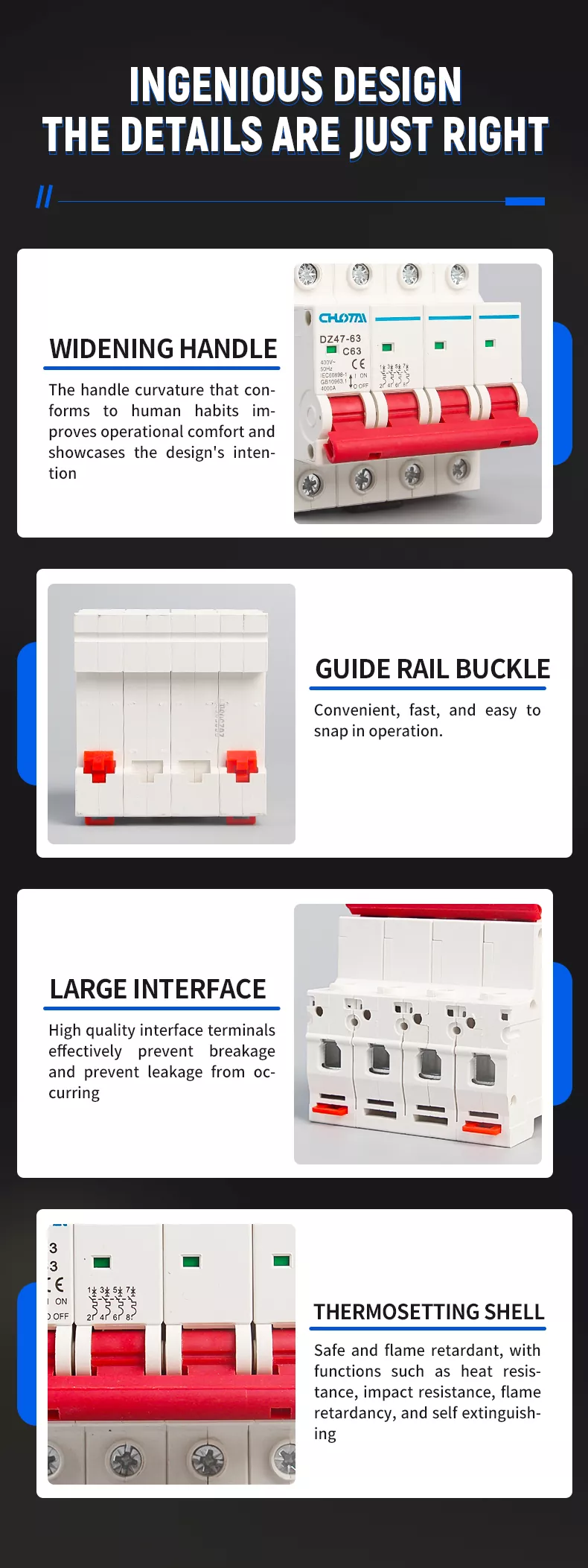 4P 63A DZ47 Miniature Circuit Breaker