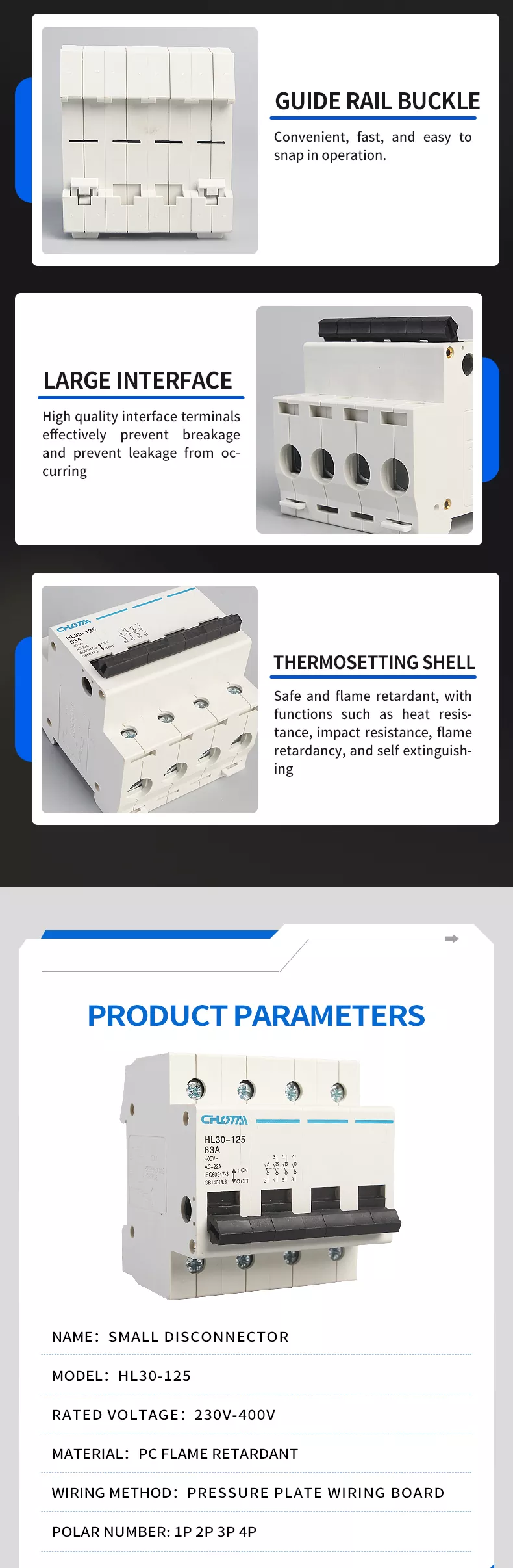 4P Pole DIN Rail Switch Disconnector
