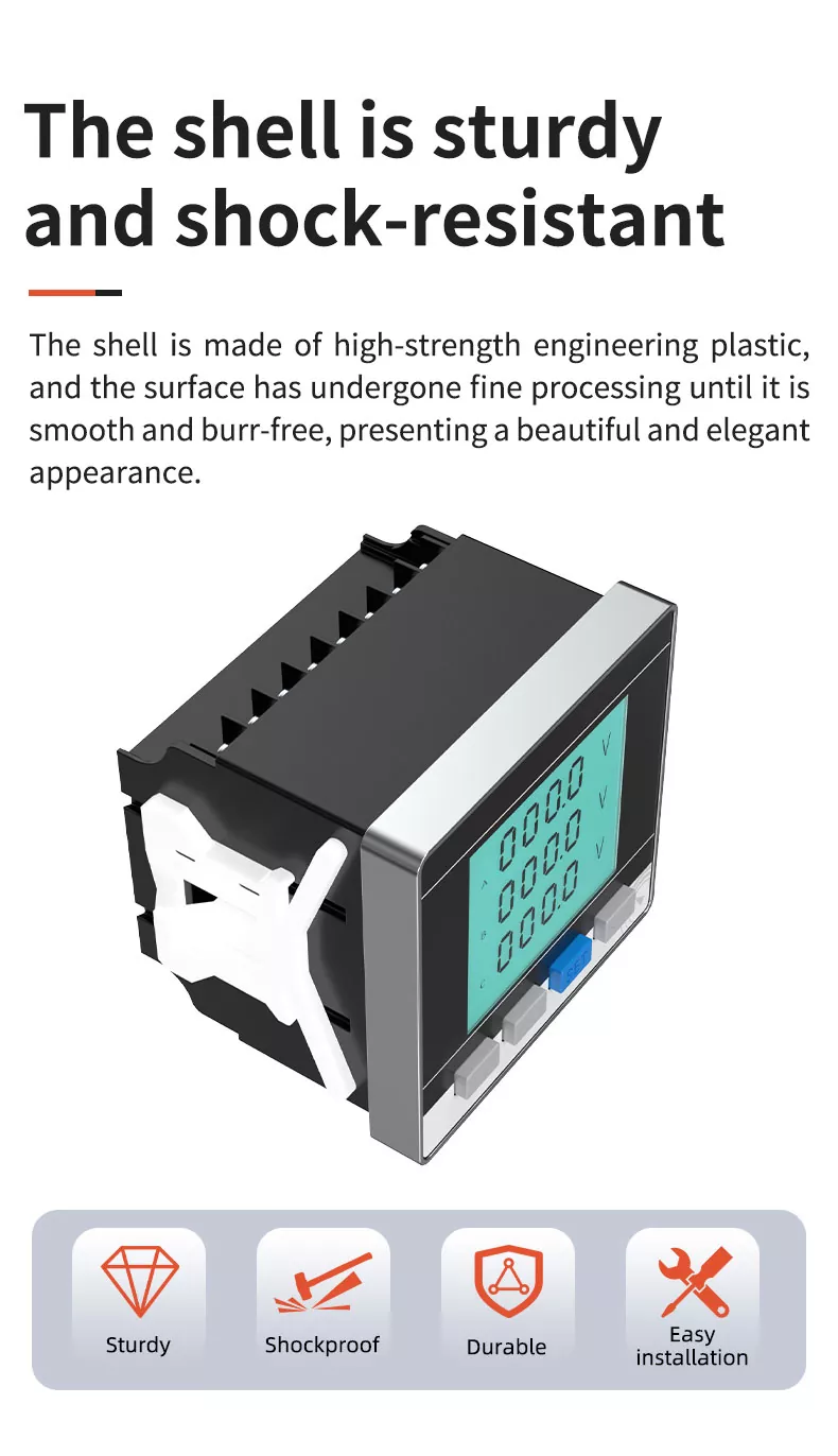 Three Phase LCD Digital Voltmeter