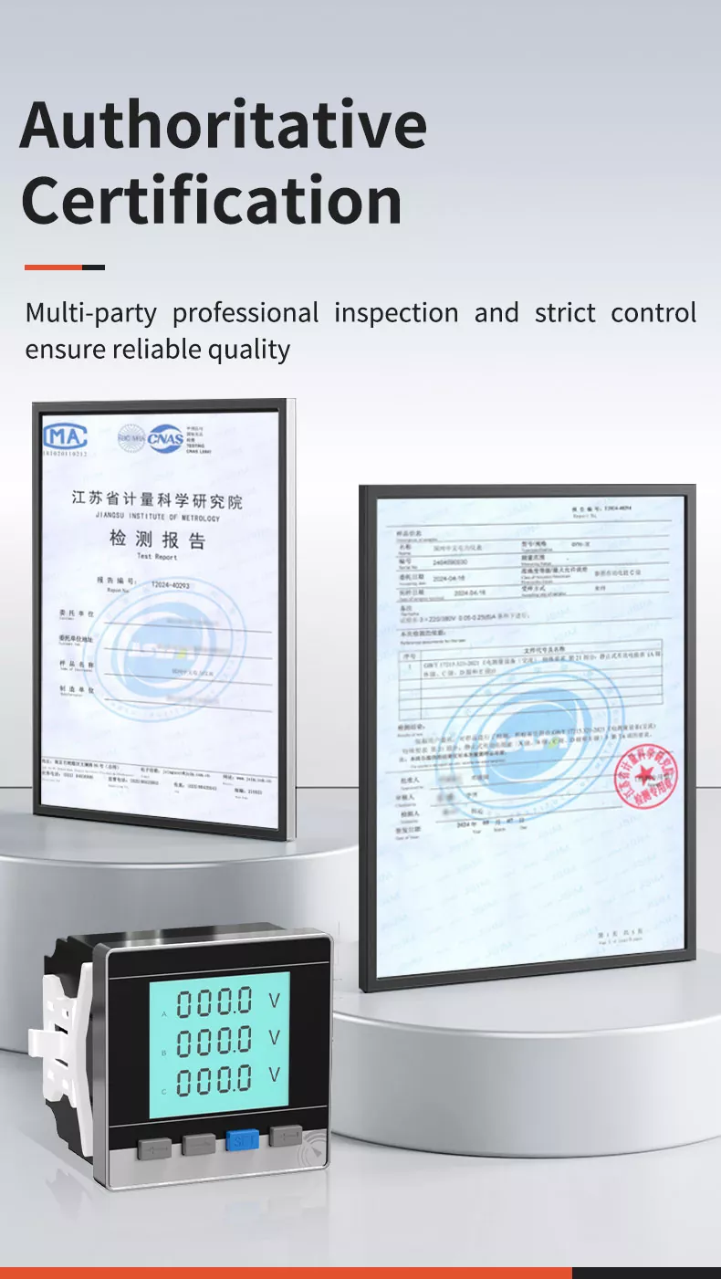 Three Phase LCD Digital Voltmeter