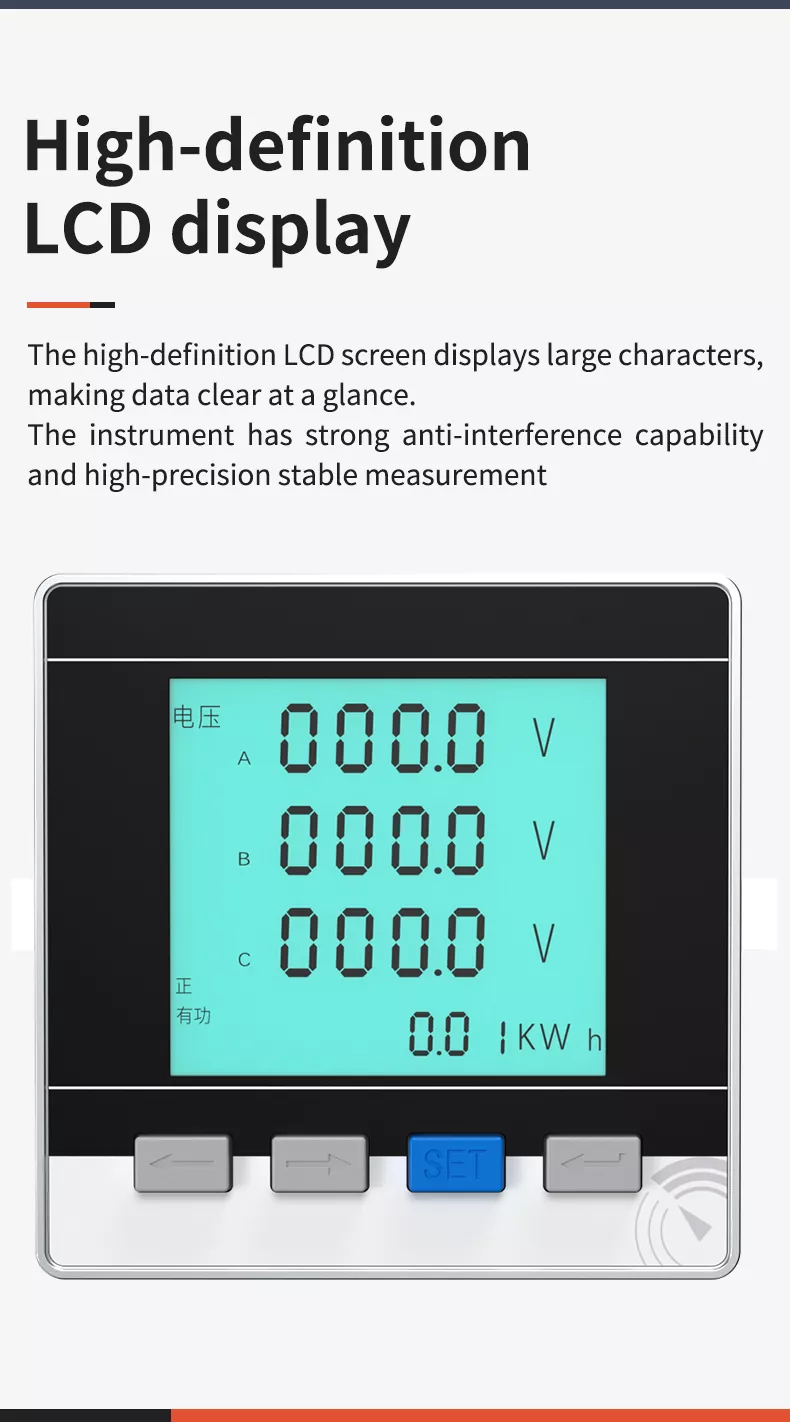 Three Phase LCD Multifunctional Meter