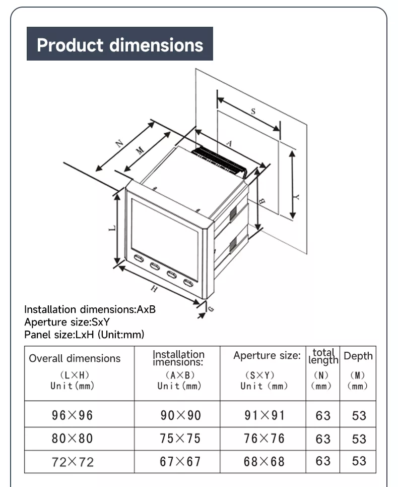 Three Phase LCD Multifunctional Meter
