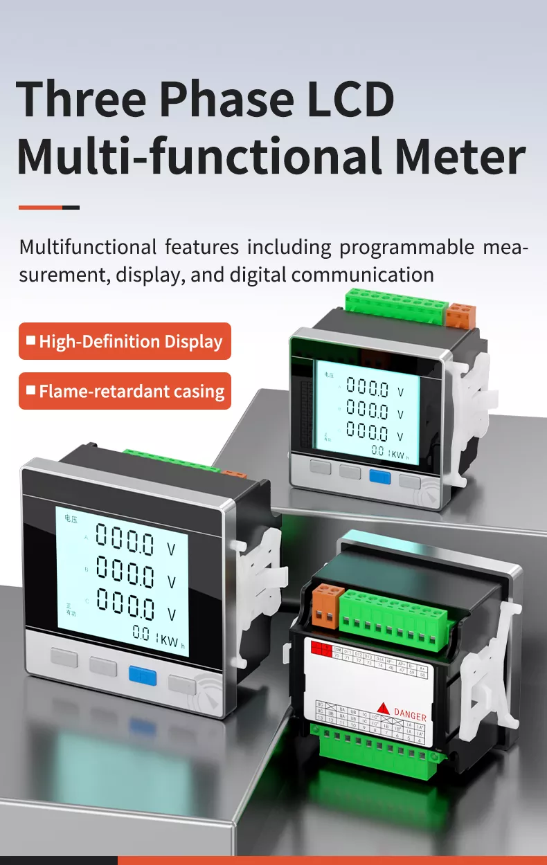 Three Phase LCD Multifunctional Meter