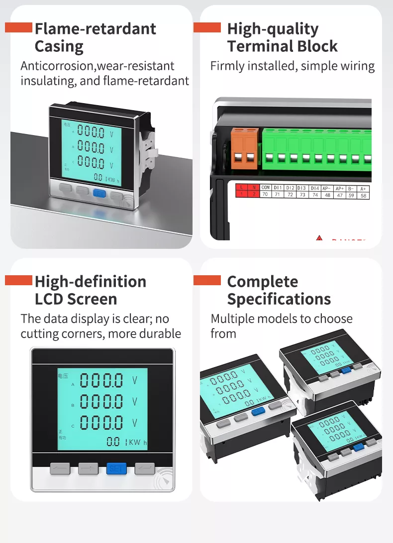 Three Phase LCD Multifunctional Meter