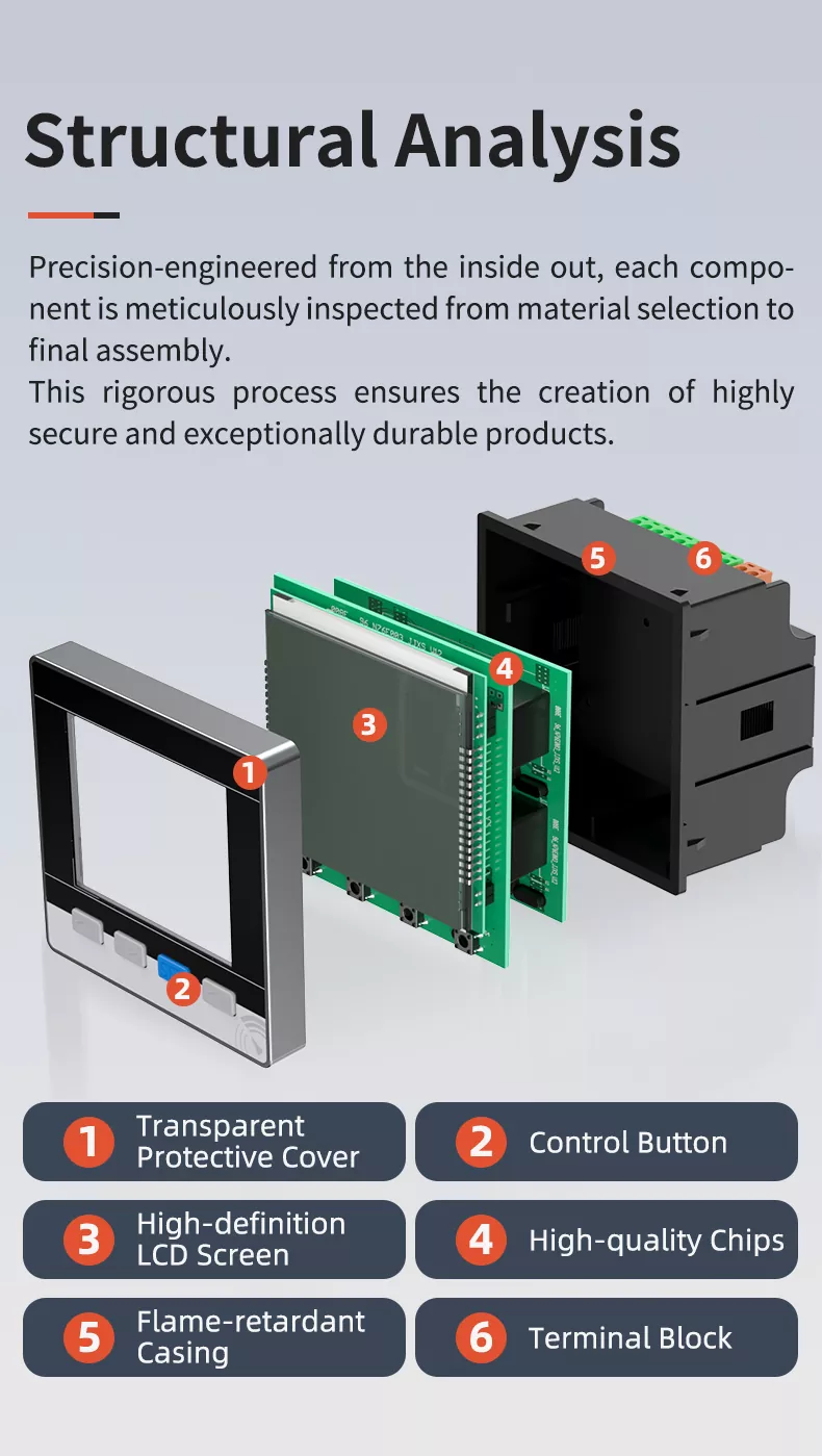 Three Phase LCD Multifunctional Meter