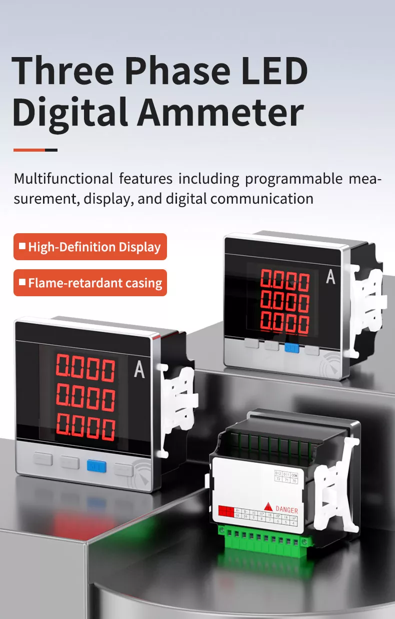 Three Phase LED Digital Ammeter