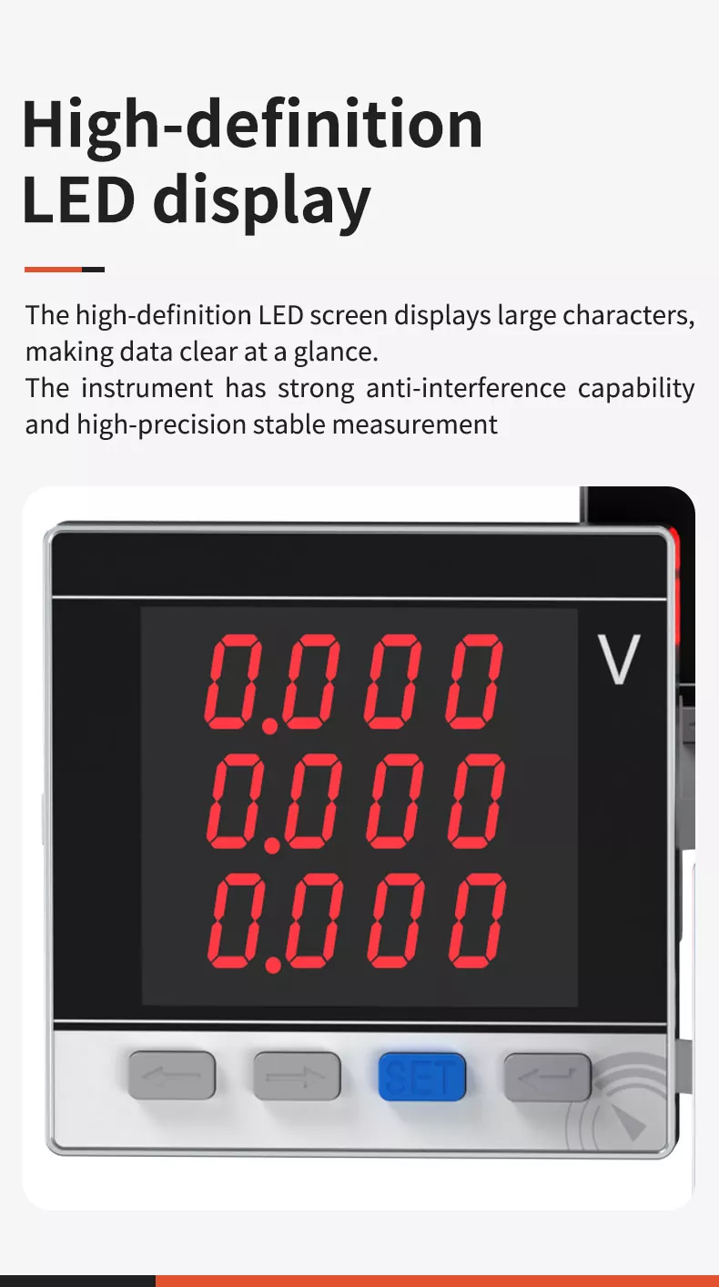 Three Phase LED Digital Voltmeter