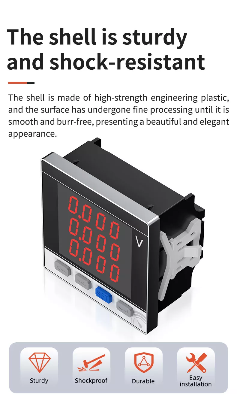 Three Phase LED Digital Voltmeter