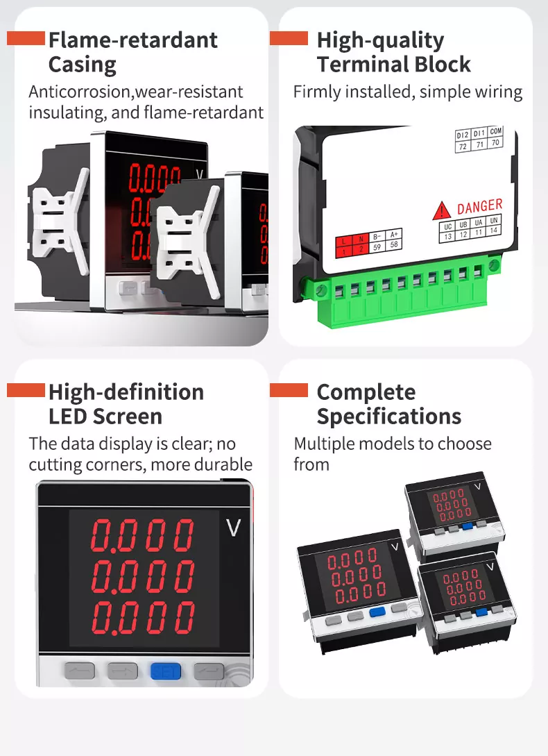 Three Phase LED Digital Voltmeter
