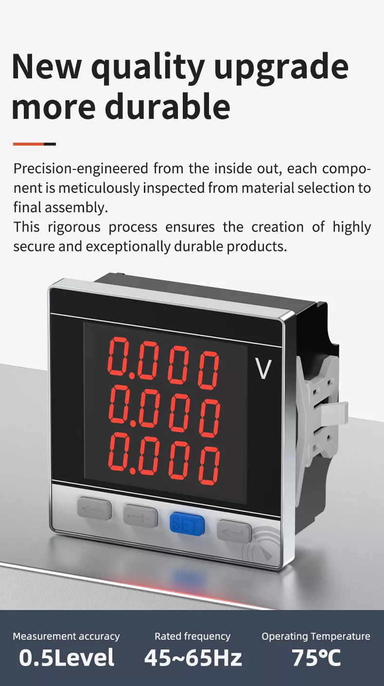 Three Phase LED Digital Voltmeter