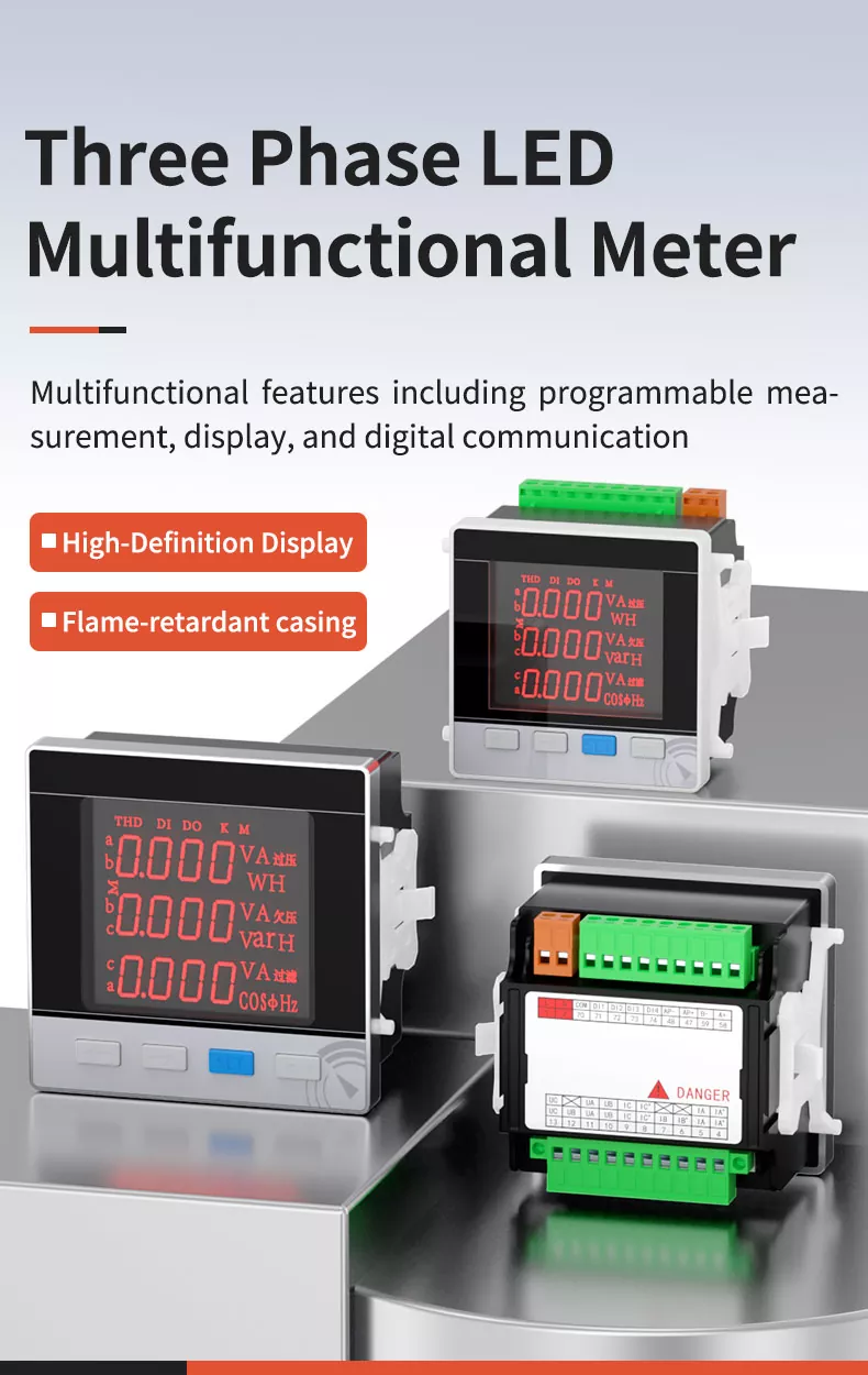 Three Phase LED Multifunctional Meter