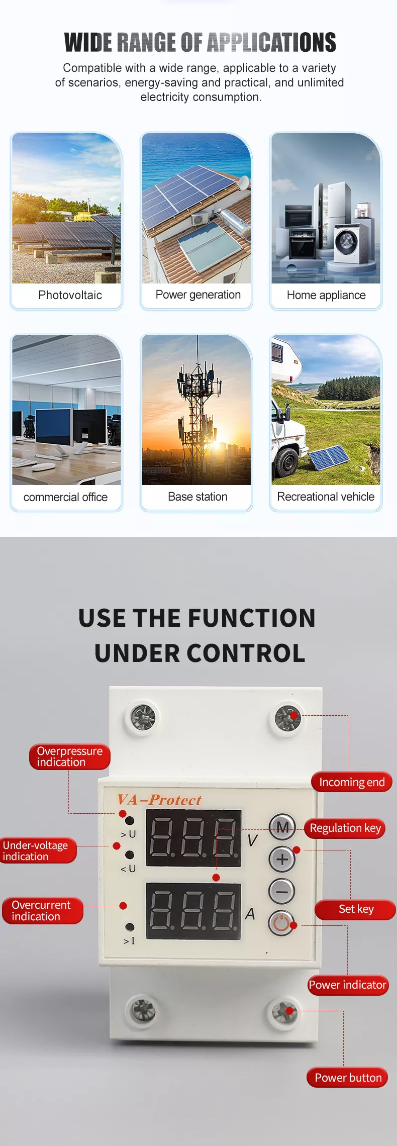 VA Protect Dual Display Adjustable Voltage Protector