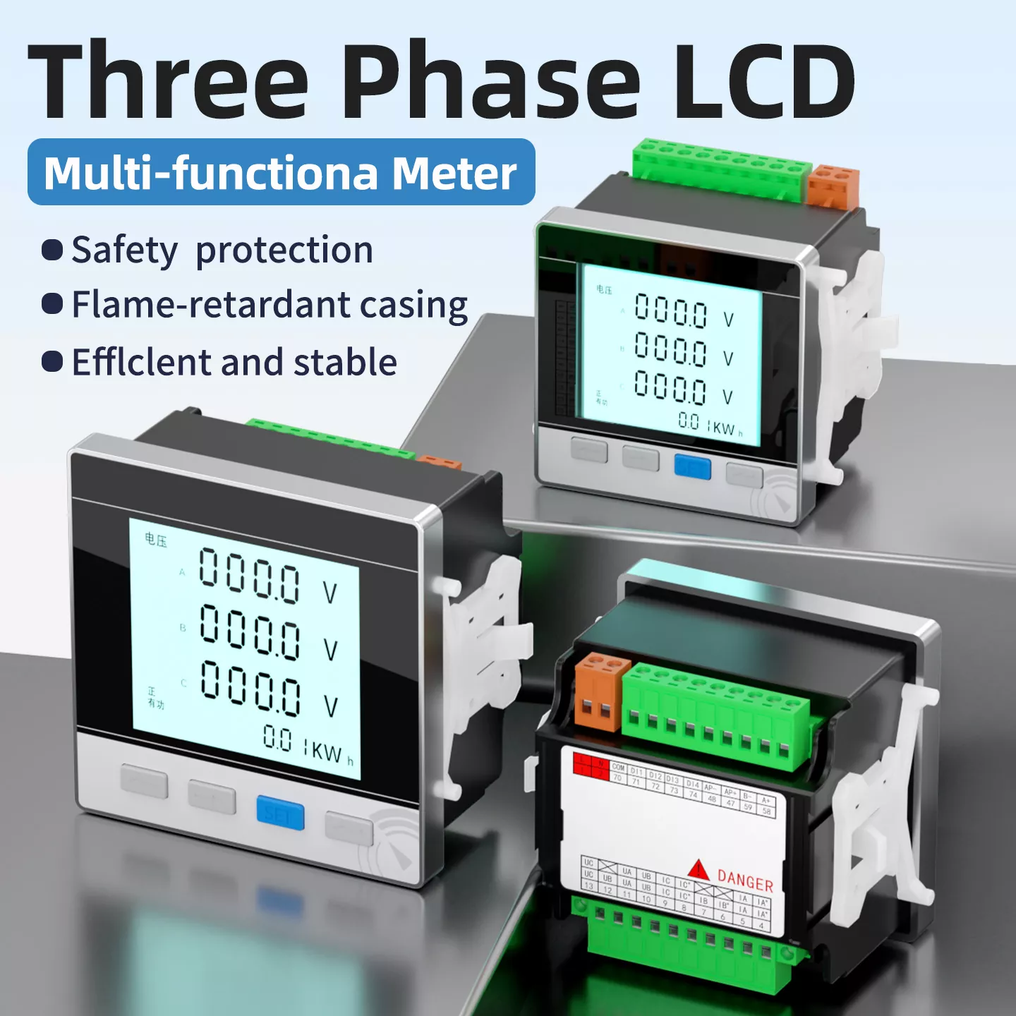 Three Phase LCD Multifunctional Meter
